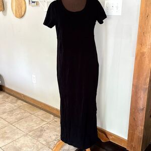 Lauren Ralph Lauren black t shirt maxi dress size medium minimalist lagenlook mo